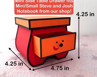 blue's clues dresser Blues Clues Sidetable Drawer Small Version - Fits Mini Steve Josh Notebook  - Side Table Drawer Desk Organizer
