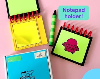 Handy Dandy Note Pad Holder | Cute Desk Organizer & Sticky Note Holder | Funny Office Gift - Handy Notepad