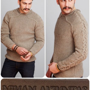 Custom Order Unique Hand knitted Sweater, Authentic design knitwear, made to measure Handmade winter Fashion Garment