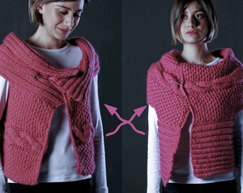 Custom Order versatile Vest, Handmade Sweater, Hand knitted Fashion, Made to Measure Knitwear