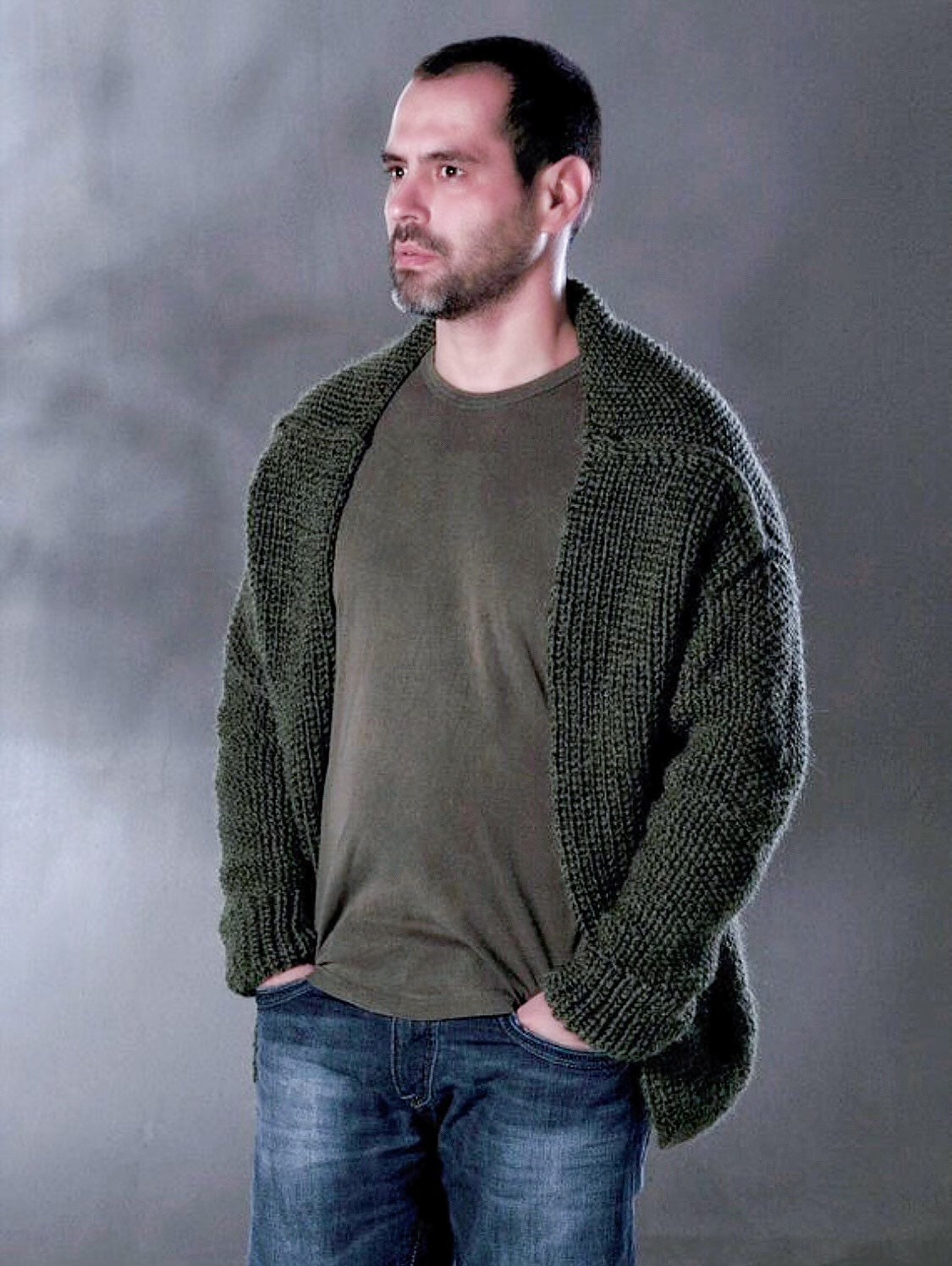Custom Order Unique Hand Knitted Cardigan for Men Authentic - Etsy