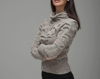 Custom Order Handmade Long Sleeves Sweater -  Hand Knitted Unique Customizable Authentic Design Knitwear