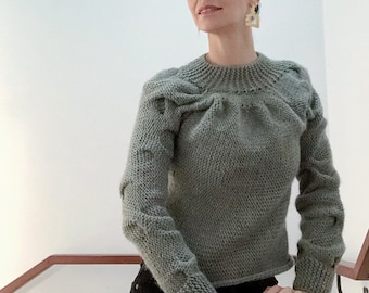 Custom Order Unique Hand knitted Sweater, Authentic design knitwear, made to measure Handmade winter Fashion Garment