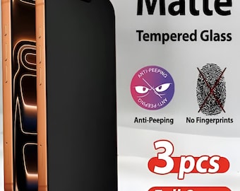 Privacy Screen Protector for iPhone | Matte Anti-Spy Tempered Glass | 3-Pack