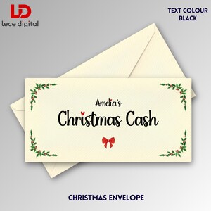 Personalized Christmas Cash Envelopes, Custom Name Money Wallets, DL Gift, Festive Gift Card Holder, Holiday Voucher Envelope, Bulk Packs