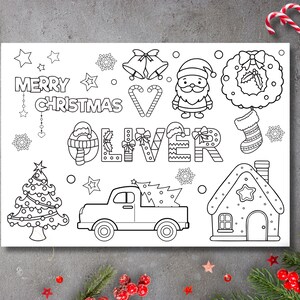 Personalised Christmas Colouring Page for Kids, Eve Box Filler, Festive Gift, Stocking Filler image 5