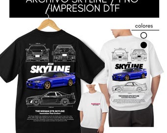 SKYLINE R34/DTF FILE/Cars/Png
