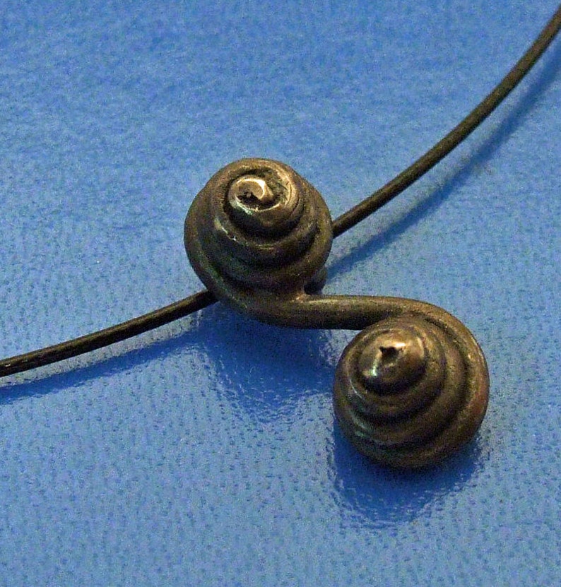 DOUBLE SPIRAL ETERNITY Necklace in Dark Patina with Steel Choker Cast Recycled Sterling Silver Limited Edition Jewelry Last One image 3