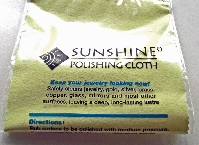 Sunshine Polishing Cloth for Cleaning Metal Jewelry, Flatware, Glass or Mirrors, Removes Tarnish image 3