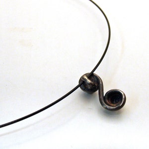 DOUBLE SPIRAL ETERNITY Necklace in Dark Patina with Steel Choker Cast Recycled Sterling Silver Limited Edition Jewelry Last One image 4