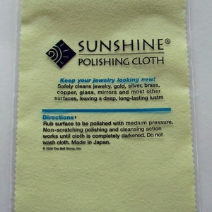 Sunshine Polishing Cloth for Cleaning Metal Jewelry, Flatware, Glass or Mirrors, Removes Tarnish image 2