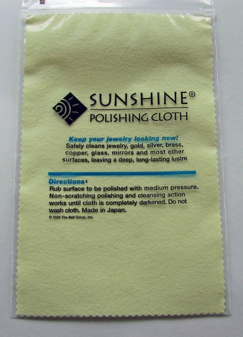 Sunshine Polishing Cloth for Cleaning Metal Jewelry, Flatware, Glass or Mirrors, Removes Tarnish image 2