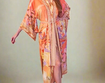 Kimono Robe | Boho Maxi Kimono | Festival Cover Up | Long Lightweight Robe | Summer Loungewear, Gift for Her