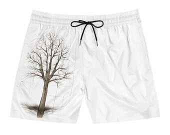 Shorts de baño de longitud media para hombre con diseño geométrico de Dead Tree (AOP)