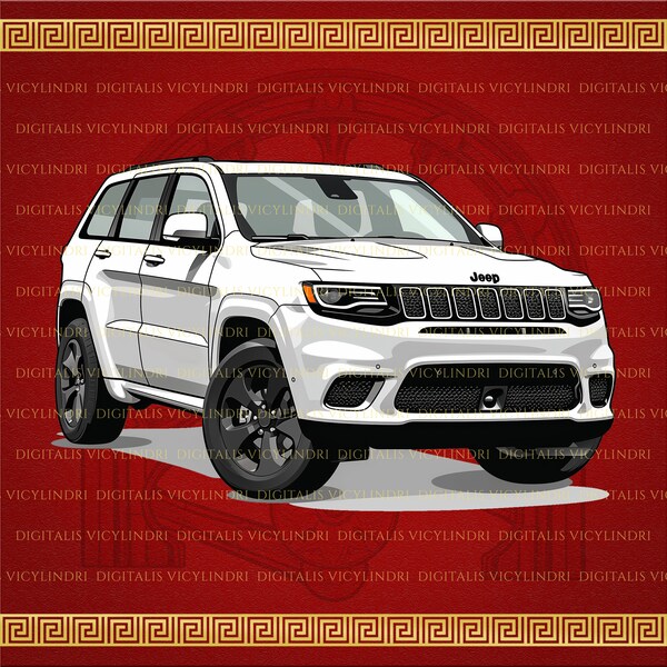 Jeep Grand Cherokee PNG, Jeep Decal, Car Printables, Bumper Sticker Png, Bumper Sticker Design, T-Shirt PoD Design, Digital Download,