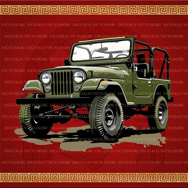 Jeep Wrangler CJ5 SVG & PNG, Jeep Decal, Car Printables, Bumper Sticker Png, Bumper Sticker Design, T-Shirt PoD Design, Digital Download,