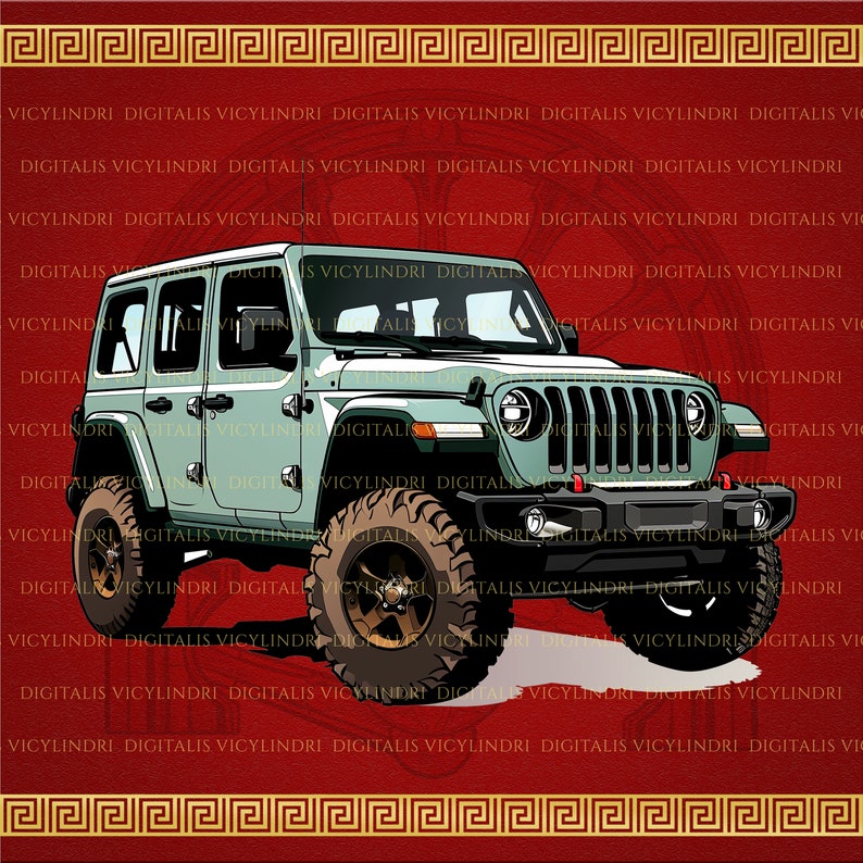 Jeep Wrangler Rubicon SVG &amp; PNG, Jeep Decal, Car Printables, Bumper ...