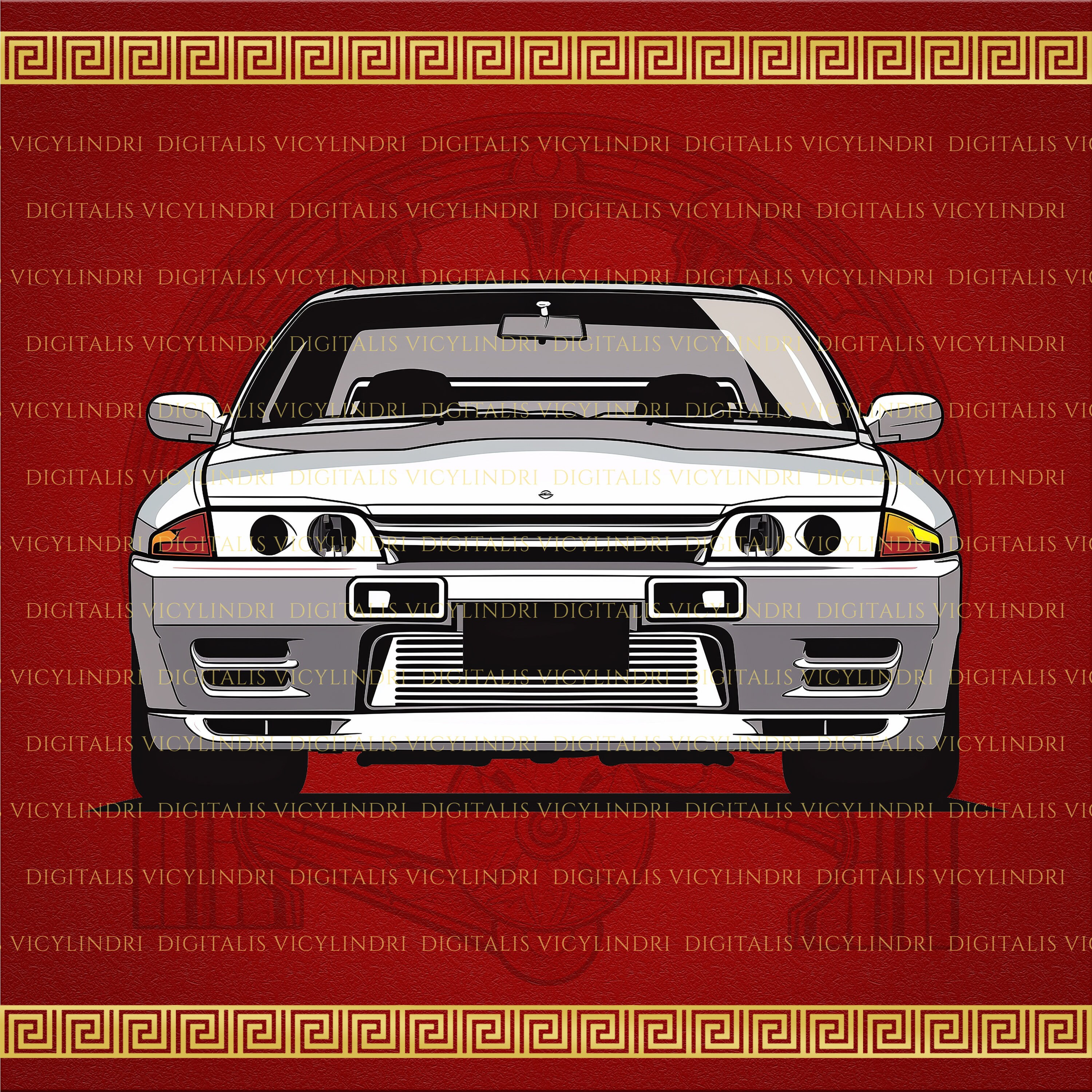 Skyline R32 Sticker Nissan Skyline GT R32 PNG, JDM Decal, Car Printables, Bumper Sticker ...