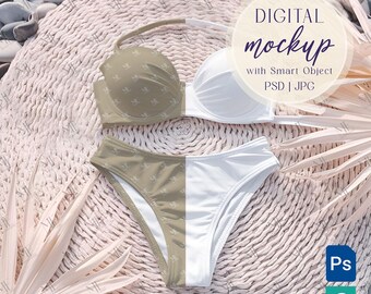 Bikinimodell, tvådelad baddräktmall PSD, kvinnors strandsommarmodebikinimodell
