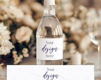 Water Bottle Label Mockup, 8x2 Label Mockup Smart Object, Drink Label Mockup, Water Bottle Sticker, Bottle Label Mockup, Boho Label Mockup