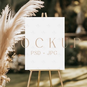 Welcome Sign Mockup, Poster Mockup, Easel Sign Mockup, Wedding Welcome Poster Mockup, Bohemian 24x18 Seating Chart PSD, Sign Mockup Template
