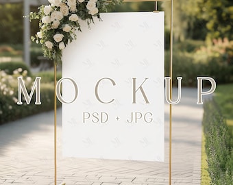 Wedding Welcome Sign Mockup, A0 Seating Chart PSD Event Poster Signage Mock up