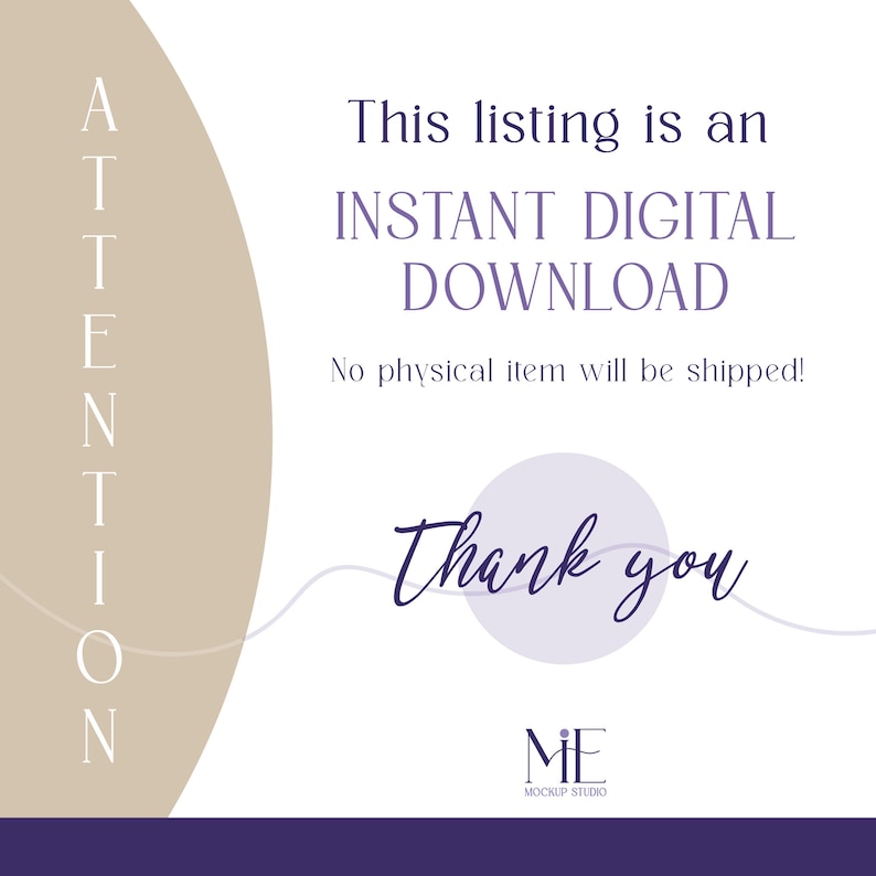 May include: A digital download announcement with text that reads "This listing is an INSTANT DIGITAL DOWNLOAD. No physical item will be shipped!" The words "Thank you" are also included.