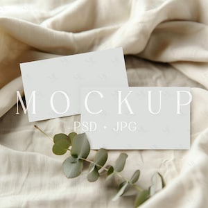 Wizytówka Mockup, Boho 3,5x2 Karta Mockup, Neutralna Karta Miejsca Mockup, Minimalny Branding Mockup, Świąteczny Prezent Nowoczesna Karta Mockup