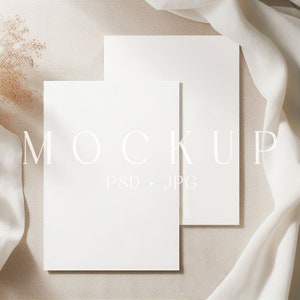 Dubbel kaartmodel, tweezijdig uitnodigingskaartmodel, 5 x 7 bohokaartmodel, babyshower of verjaardagsuitnodigingkaartmodel, PSD slim object JPG