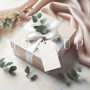 Geschenkanhänger Mockup, Dankeschön Tag Mockup, Geschenkbox Anhänger Mockup, Geschenkanhänger vorhanden Mockup PSD, Hochzeit Geschenkanhänger Mockup, Geschenkanhänger Mockup