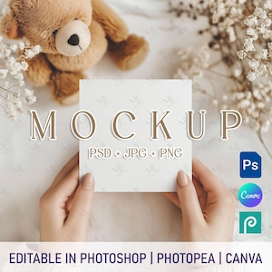 Quadratisches Kartenmodell, Boho 5x5 Kartenmodell Canva PNG, Grußkarte Mockup, quadratisches Postkartendekor Mockup PSD, Hochzeitseinladung Vorlage PSD