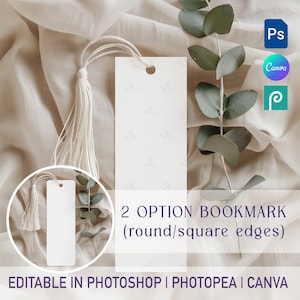 Blank Bookmark Mockup, Boho Stationery (psd, png, jpg, pdf)