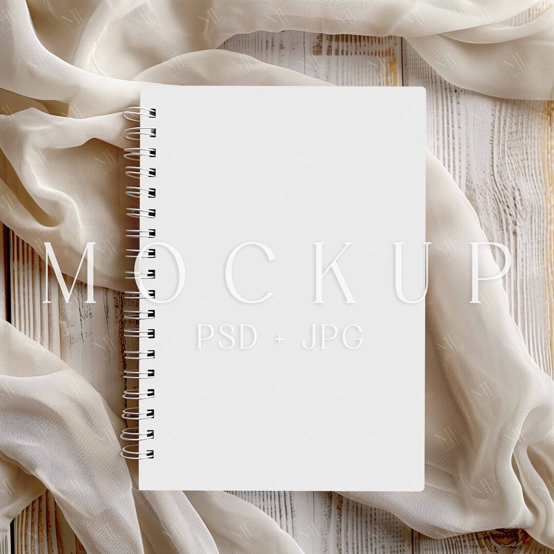 Spiral Notebook Mockup, Planner Mockup, Blank Spiral Notebook Mockup ...