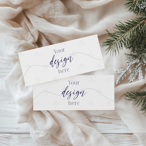 Christmas Gift Ticket Card Mockup, Winter Present Concert Ticket  Mockup, Event Ticket Card Mockup, Holiday Ticket & Certificate Mockup PSD