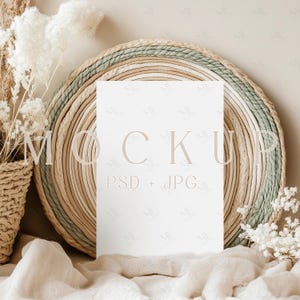 Boho Einladungskarte Mockup, Hochzeitseinladung Mockup, 5x7 Karte Mockup PSD, Babyparty Einladungskarte Mockup, Grußkarte Mockup, PSD Mockup