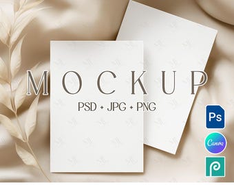 Hochzeit Doppeleinladung Mockup, 13x18 Vorderseite Rückseite Einladen Kartenvorlage, Boho Postkarte Mockup Set