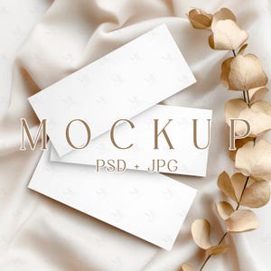 Ticket mockup, Gift Certificate Mockup, Gift Voucher Mockup PSD, Boarding Pass Mockup, Three Cards Ticket Mockup Minimalist Boho Background