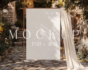 Welcome Sign Mockup, Poster Mockup, Backdrop Stand Mockup, Backdrop Mock Up,  Birthday Welcome Sign Mockup, Boho Wedding Sign Smart Object