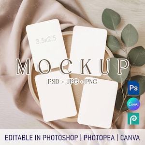 Maquette de cartes de poker Canva, cartes arrondies PSD PNG, maquette de jeu de cartes, maquette de cartes à jouer, cadeau photo lieu de marque carte Canva