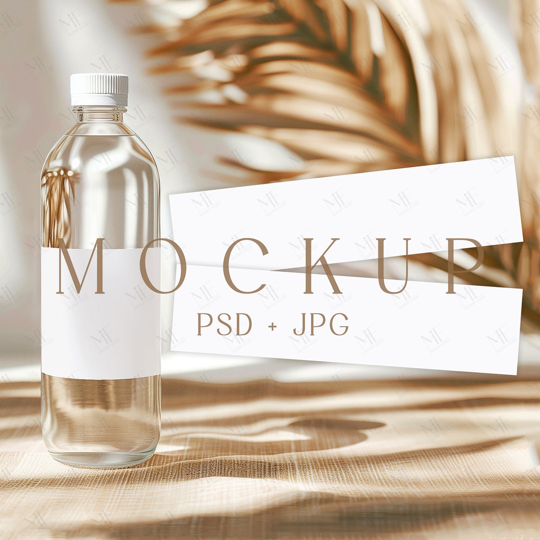 Water Bottle Label Mockup, Boho Water Bottle Mockup, Baby Shower ...