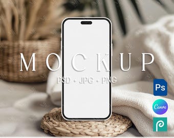Phone Screen Mockup, iPhone Invitation Template PSD Canva