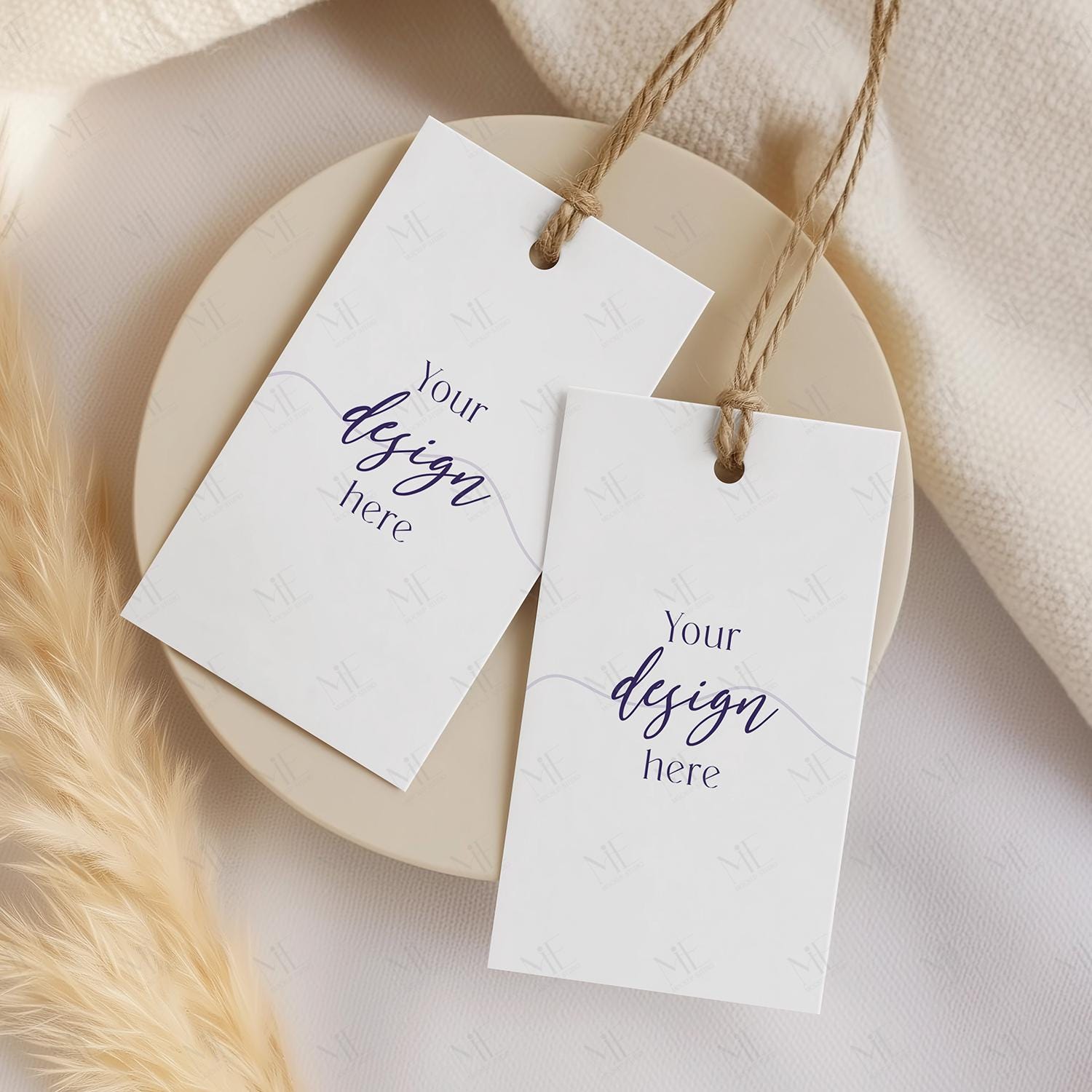 Gift Tag Mockup, Rectangle Tags Template, Double Tag Mockups, Thank You ...