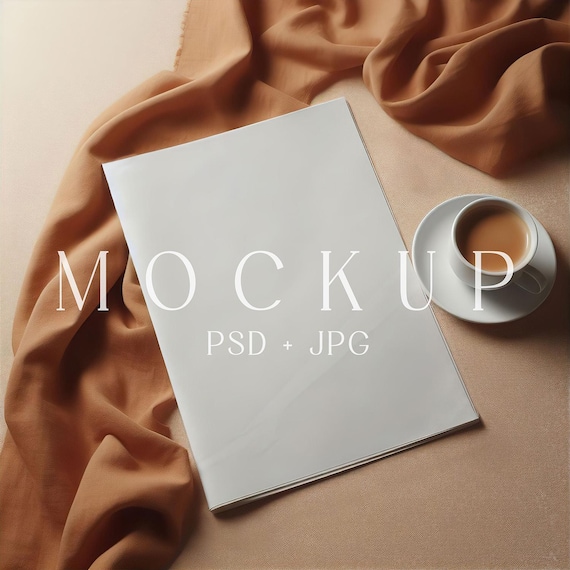 Newspaper Mockup, Boho Paper Card PSD Mock up, Neutral Poster Newspaper Template