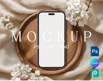 Phone Mockup, iPhone Screen Mockup, Digital Invite Canva PSD Template