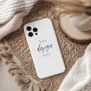 iPhone 15 Hülle Mockup, Phone Mockup PSD, Boho Smartphone Case Mockup, Mockup of Phone Case, Neutral Mockup Tough Case Smart Objekt
