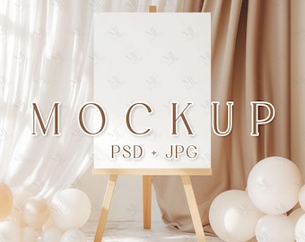 Welcome Sign Mockup, 18x24 Easel Sign PSD Mockup, Wedding Poster Mockup, Birthday Easel Sign Mock-up, Wedding Sign PSD, Event Poster Mock up