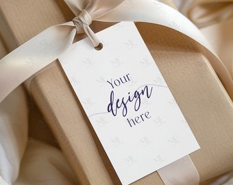 Boho Gift Tag Mockup, Minimalist Empty Gift Tag Mockup, Thank You Tag Mockup, Gift Tag Mockup, Holiday Tag Mockup, Gift Box Tag Mockup PSD