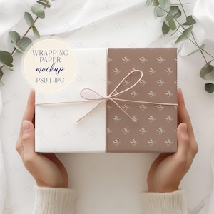 Maqueta de papel de regalo, maqueta de papel de regalo, maqueta de papel de regalo PSD, maqueta de caja de regalo y papel de regalo, maqueta de papel de regalo transparente