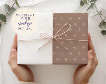 Maqueta de papel de regalo, plantilla de caja de regalo, diseño PSD, descarga digital
