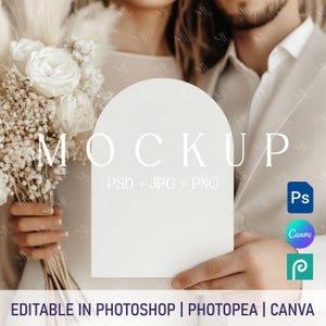 Convite de casamento Mockup, Arch Card Mockup 5x7, Boho Card Mockup PSD, Cartão de felicitações Menu Mockup, Cartão Mockup Standing Card Canva PNG PSD